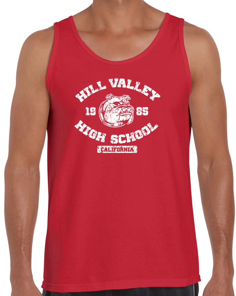 Hill Valley High School Tank Top Funny 80s Movie Back To The Future Marty Mcfly Halloween Costume Vintage Retro