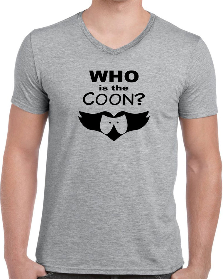 Men's Short Sleeve V-Neck T-Shirt - Who Is The Coon