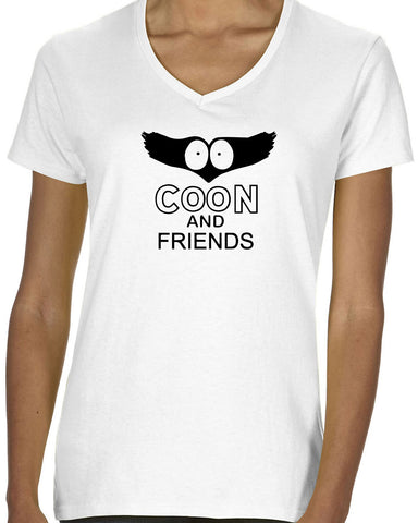 Coon and Friends Womens V-Neck Shirt Super Hero Comic Book Who Is The Coon South Park Tv Show Funny