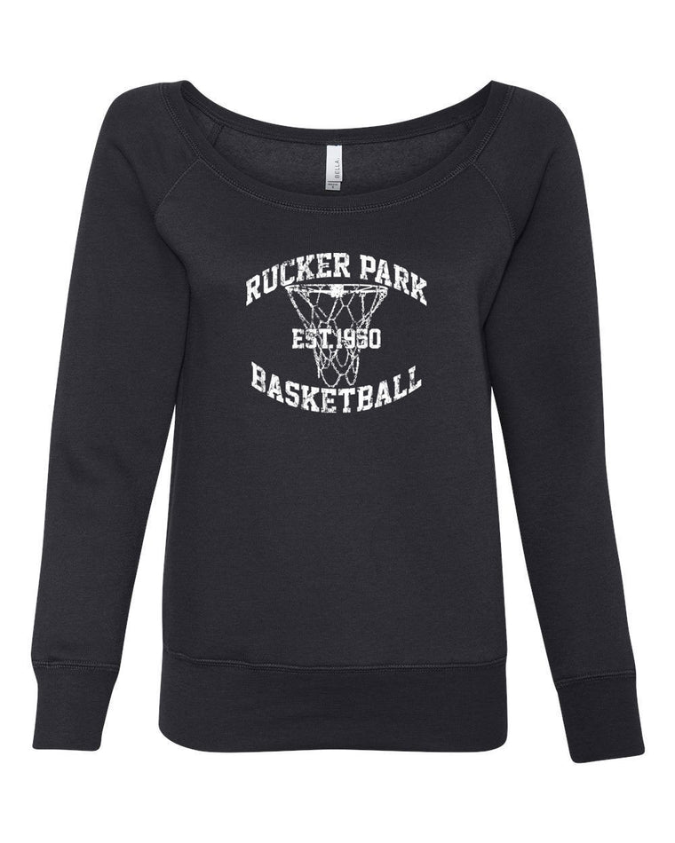 Women's Off the Shoulder Sweatshirt - Rucker Park Basketball