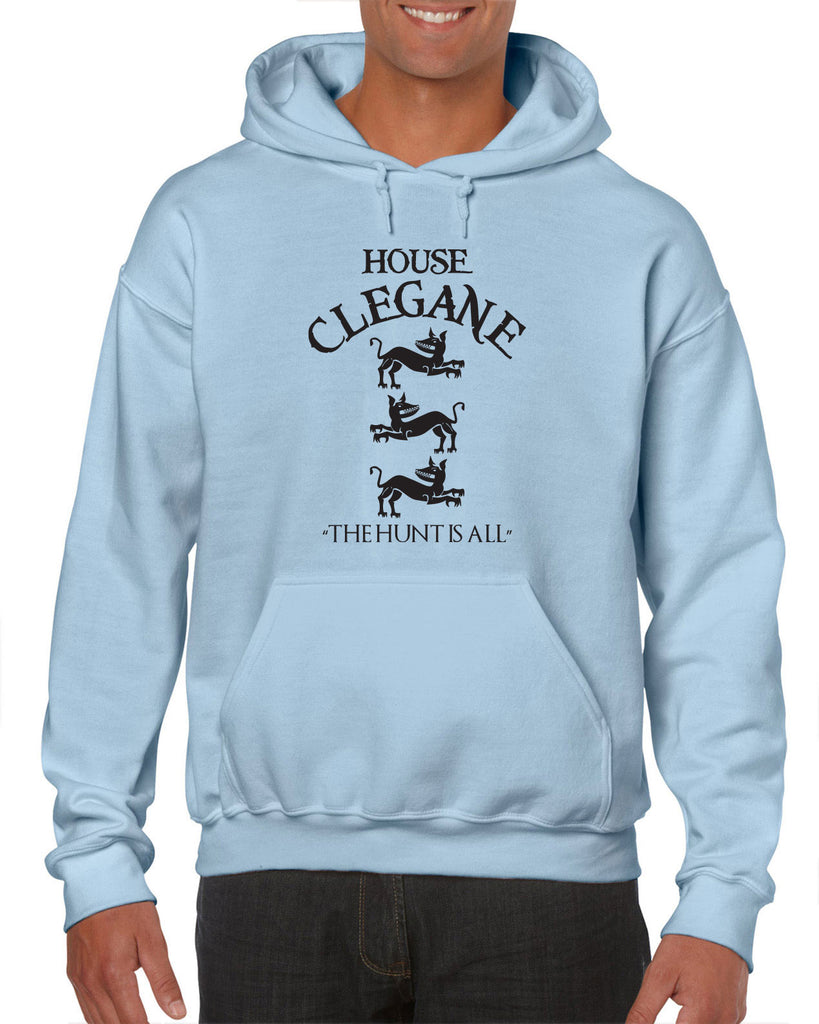 House Clegane Hooded Sweatshirt Hoodie funny game of thrones sigil the mountain hound westeros king castle the hunt is all