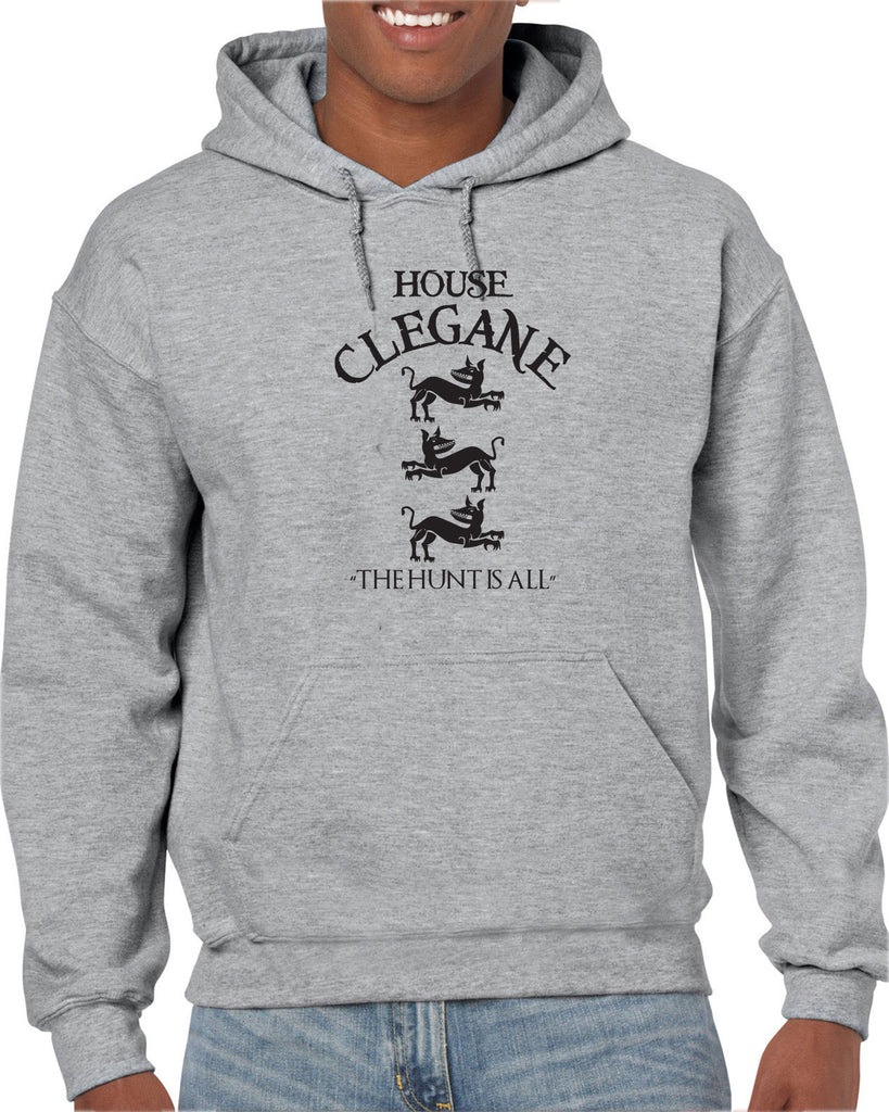 House Clegane Hooded Sweatshirt Hoodie funny game of thrones sigil the mountain hound westeros king castle the hunt is all