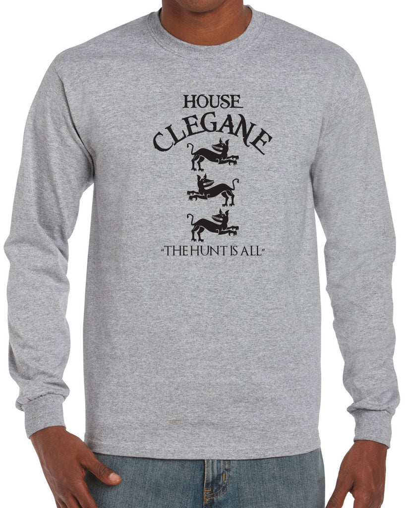 House Clegane Long Sleeve Shirt funny game of thrones sigil the mountain hound westeros king castle the hunt is all