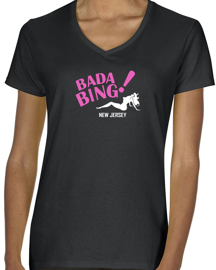 Women's Short Sleeve V-Neck T-Shirt - Bada Bing