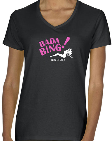 Bada Bing Womens T-Shirt 90s Tv Show Sopranos Mobster Mafia Mob Boss Strip Club New Jersey Vintage Retro