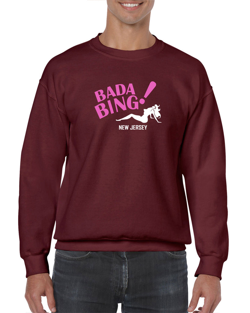 Bada Bing Crew Sweatshirt 90s Tv Show Sopranos Mobster Mafia Mob Boss Strip Club New Jersey Vintage Retro