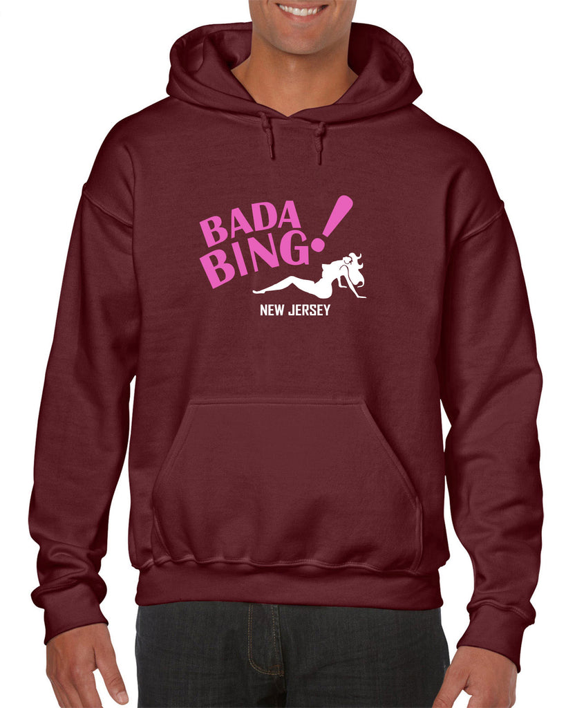 Bada Bing Hoodie Hooded Sweatshirt 90s Tv Show Sopranos Mobster Mafia Mob Boss Strip Club New Jersey Vintage Retro