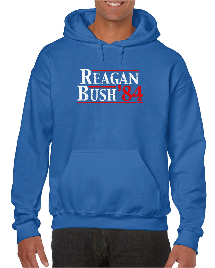 Reagan Bush 1984 Hoodie Hooded Sweatshirt election campaign rally president 80s party costume  vintage retro 