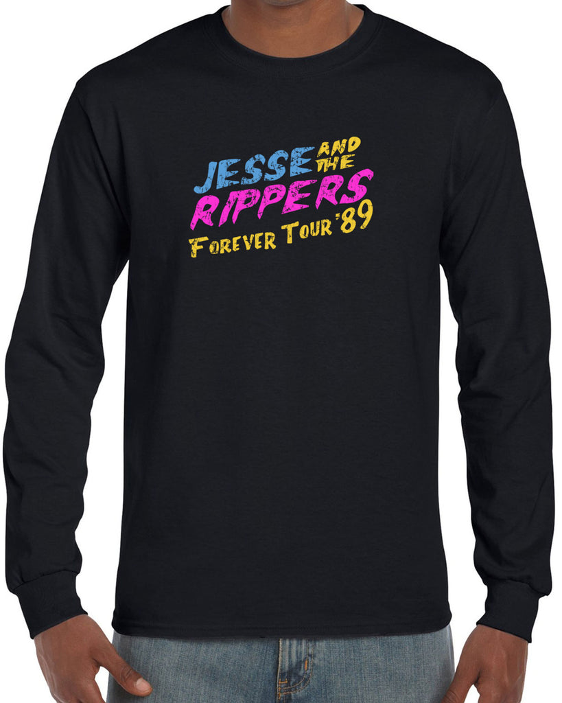 Jesse and the Rippers Forever Tour Long Sleeve Shirt 80s Tv Show 90s Uncle Jesse Halloween Costume Party College Full House Vintage Retro