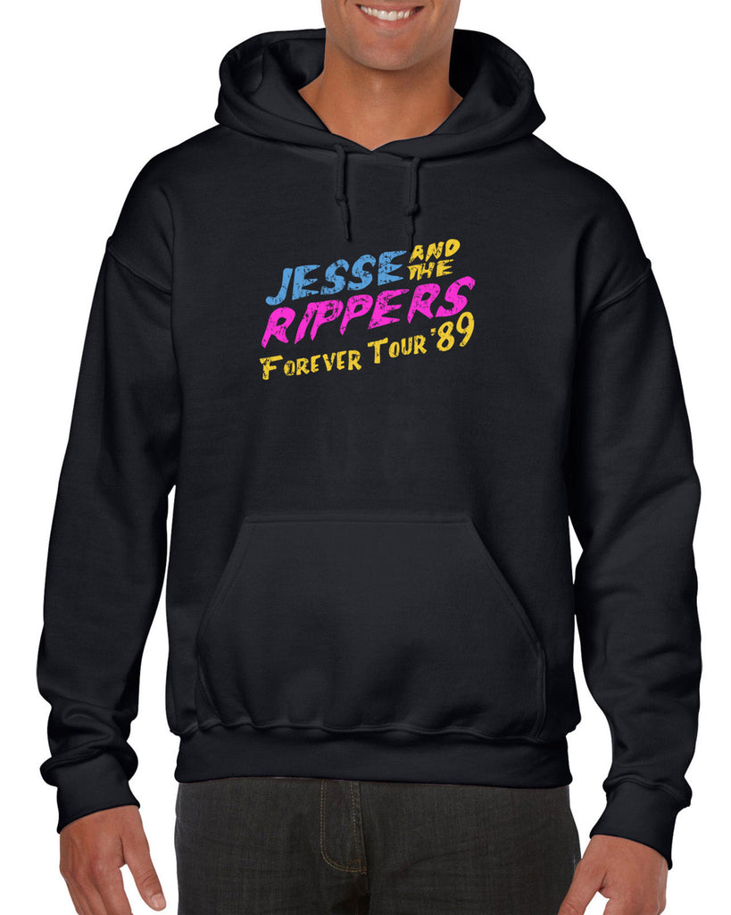 Jesse and the Rippers Forever Tour Hoodie Hooded Sweatshirt 80s Tv Show 90s Uncle Jesse Halloween Costume Party College Full House Vintage Retro