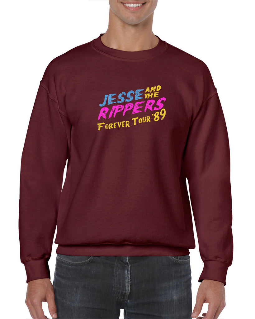 Jesse and the Rippers Forever Tour Crew Sweatshirt 80s Tv Show 90s Uncle Jesse Halloween Costume Party College Full House Vintage Retro