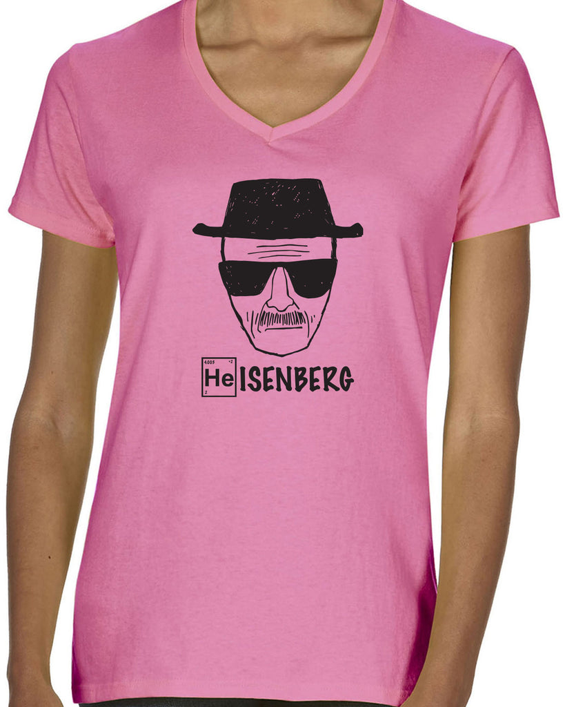 Heisenberg Womens V-Neck T-Shirt tv show drug dealer meth breaking vintage chemistry