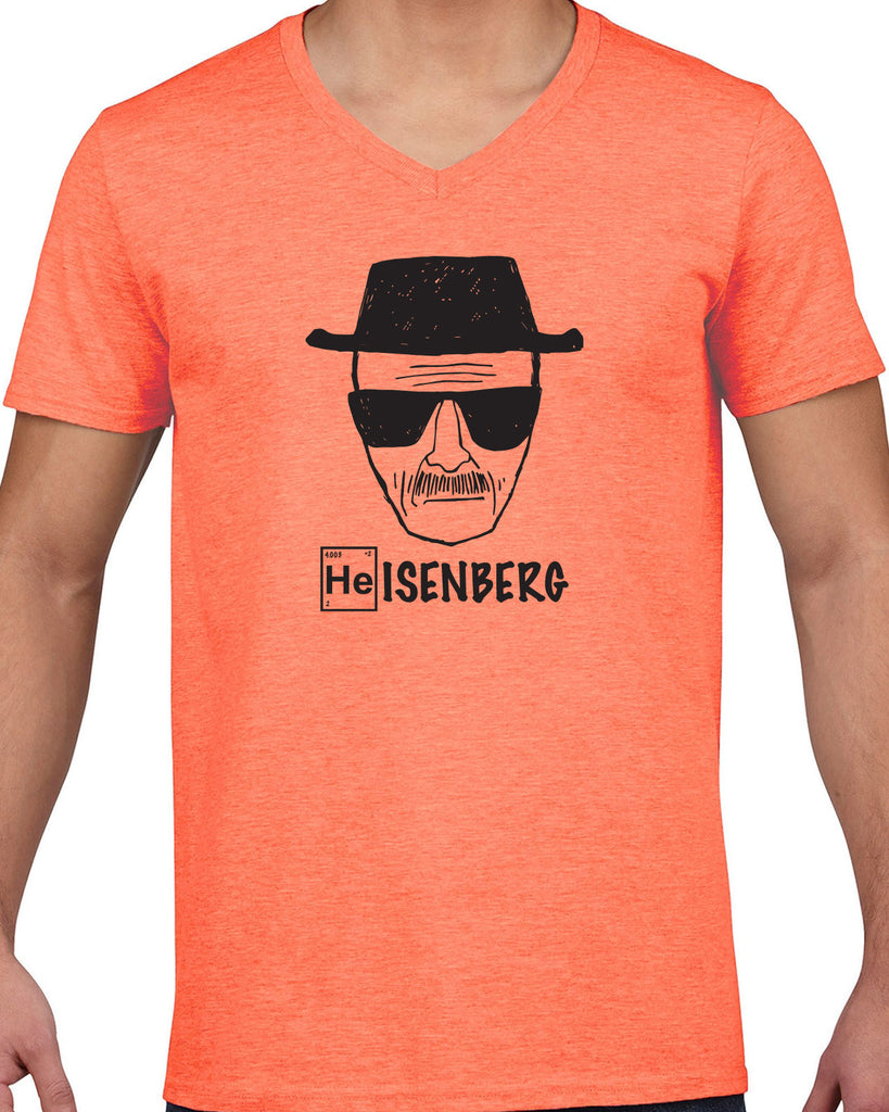 Heisenberg Mens V-Neck T-Shirt tv show drug dealer meth breaking vintage chemistry