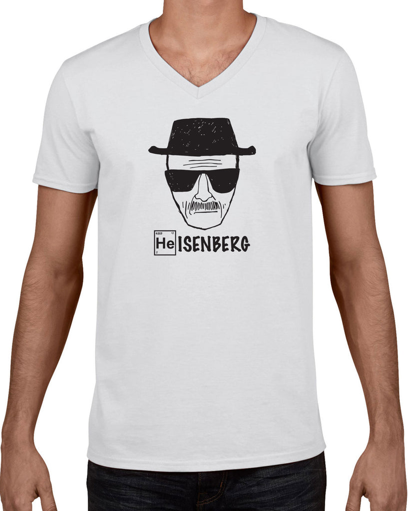 Heisenberg Mens V-Neck T-Shirt tv show drug dealer meth breaking vintage chemistry