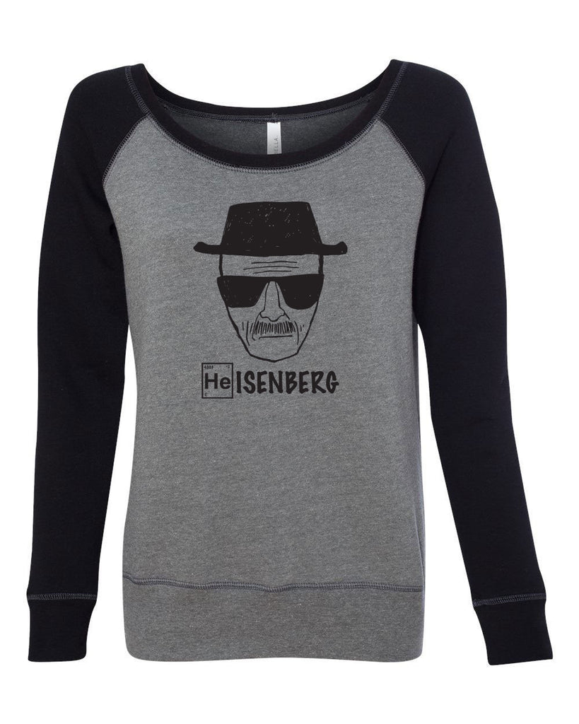 Heisenberg Womens Off The Shoulder Crew Sweatshirt tv show drug dealer meth breaking vintage chemistry