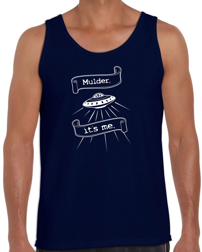 Mulder Its Me Tank Top Funny Alien UFO Area 51 X-Files Mulder Scully Flying Saucer Outer Space Vintage Retro