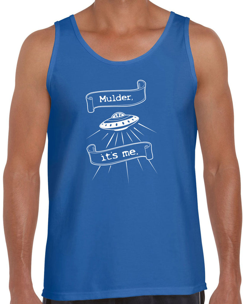 Mulder Its Me Tank Top Funny Alien UFO Area 51 X-Files Mulder Scully Flying Saucer Outer Space Vintage Retro