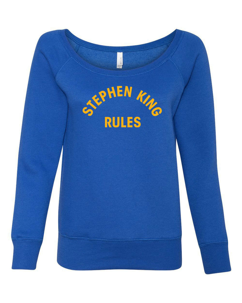 Stephen King Rules Off the Shoulder Sweatshirt funny monster squad 80s movie scary horror film movie costume party halloween