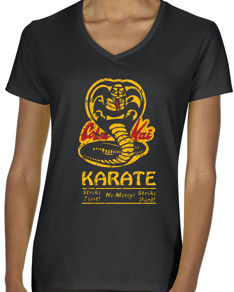 Women's Short Sleeve V-Neck T-Shirt - Cobra Kai