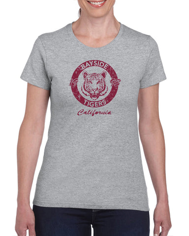 Bayside Tigers Womens T-Shirt Saved By The Bell Tigers Halloween Costume 90s Tv Show Zack Slater Vintage Retro