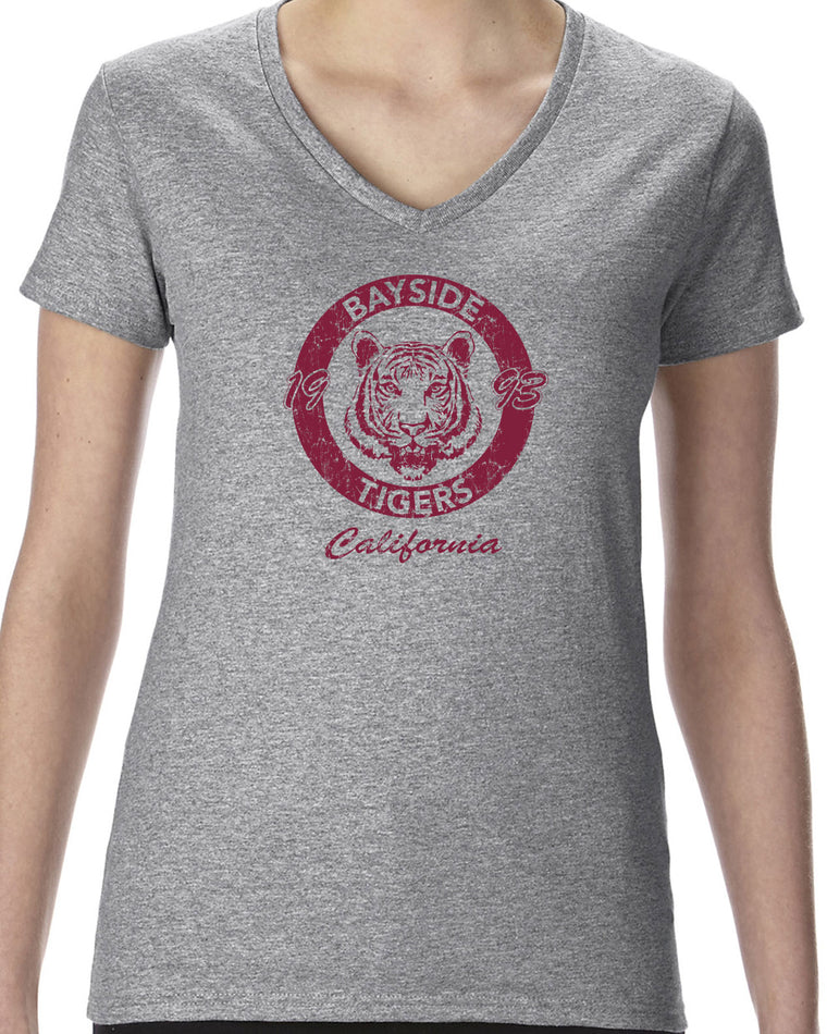 Women's Short Sleeve V-Neck T-Shirt - Bayside Tigers