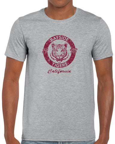 Bayside Tigers Mens T-Shirt Saved By The Bell Tigers Halloween Costume 90s Tv Show Zack Slater Vintage Retro