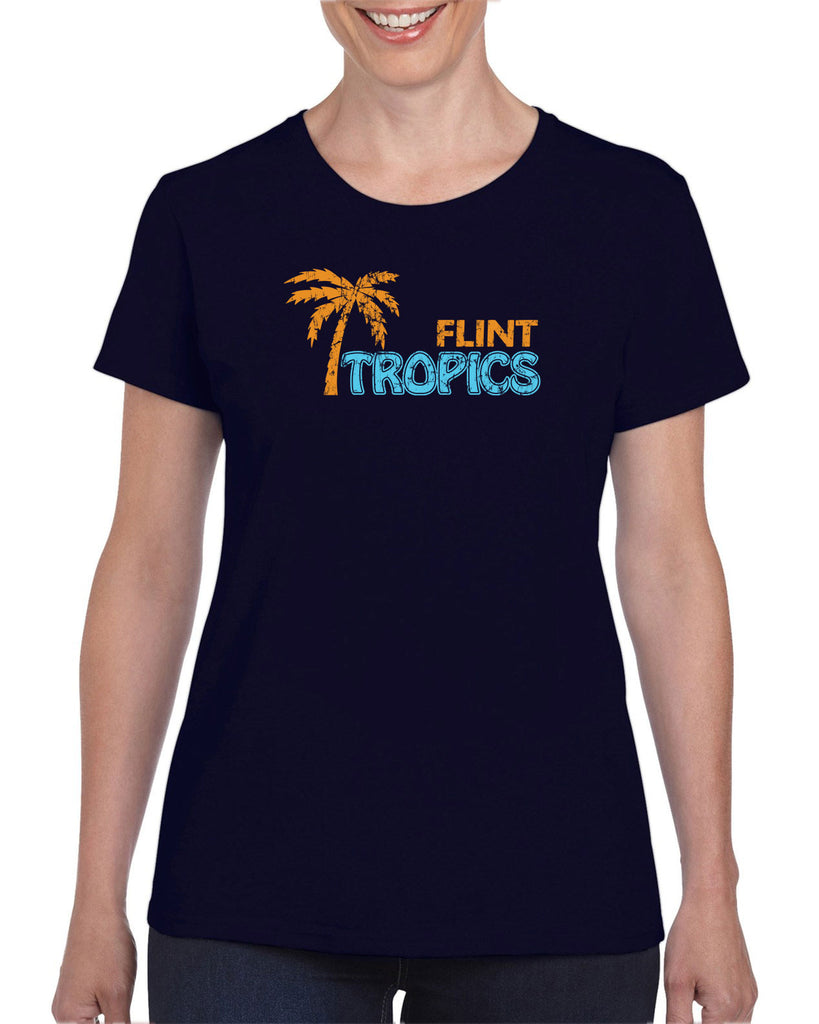 Flint Tropics Womens T-Shirt Funny Semi Pro Movie Jackie Moon Basketball Jersey Uniform Halloween Costume Movie Vintage Retro