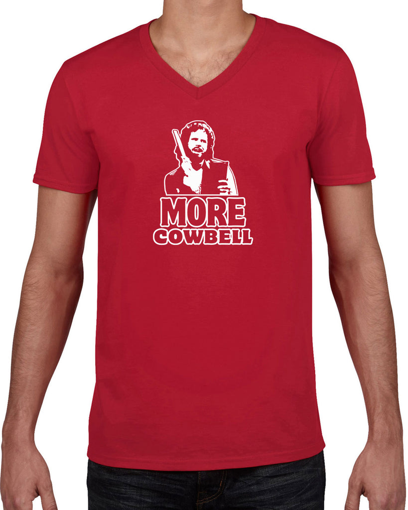 More Cowbell Mens V-Neck Shirt I Need More Gotta Have Saturday Night Live Skit Will Ferrell Music Dance Party Vintage Retro