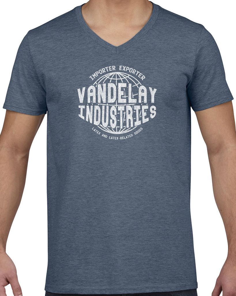 Vandelay Industries Mens V-Neck Shirt Import Exporter Seinfeld 90s Tv Show George Costanza Comedy Vintage Retro Halloween Costume