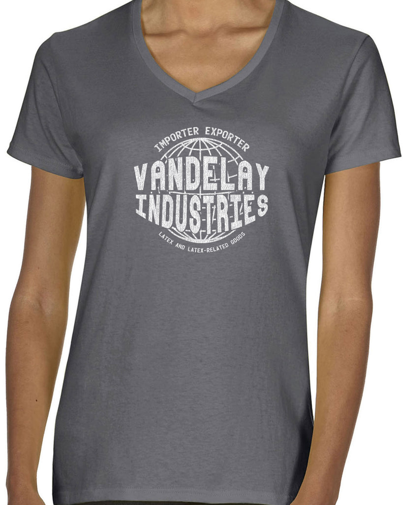 Vandelay Industries Womens V-Neck Shirt Import Exporter Seinfeld 90s Tv Show George Costanza Comedy Vintage Retro Halloween Costume