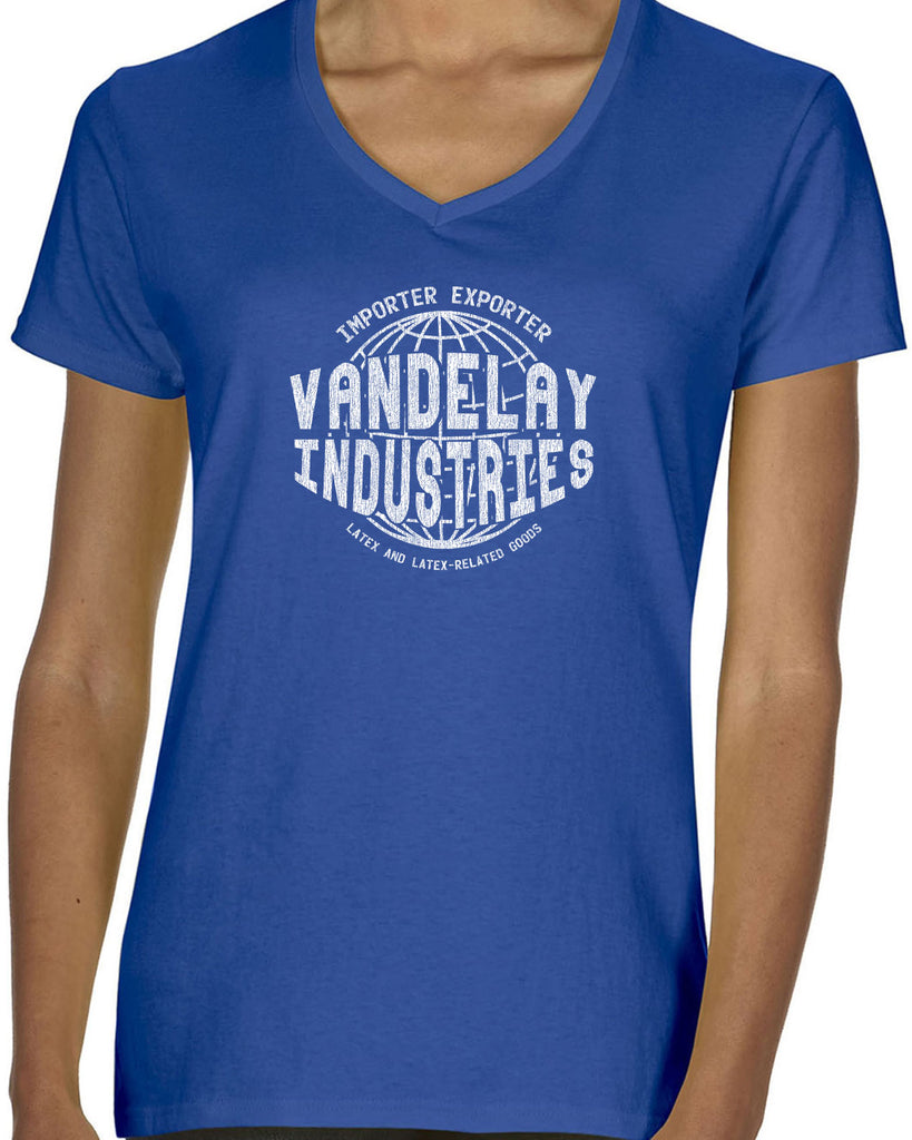 Vandelay Industries Womens V-Neck Shirt Import Exporter Seinfeld 90s Tv Show George Costanza Comedy Vintage Retro Halloween Costume