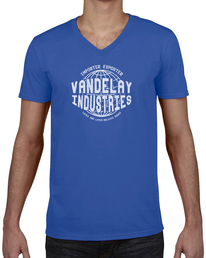 Vandelay Industries Mens V-Neck Shirt Import Exporter Seinfeld 90s Tv Show George Costanza Comedy Vintage Retro Halloween Costume