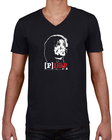 Pimp Imp Mens V-Neck Shirt Game Of Thrones House Lannister Tyrion King Fantasy Tv Show Vintage Retro