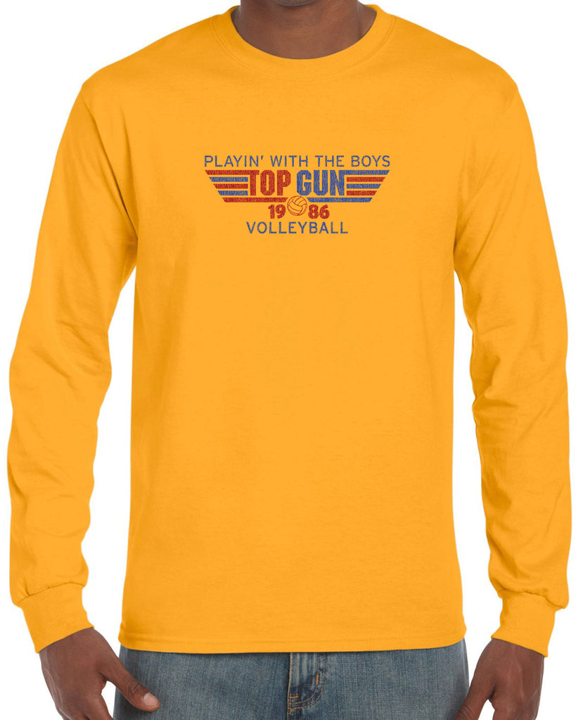Top Gun Volleyball Long Sleeve Shirt Fighter Pilot 80s Movie Party Halloween Costume Vintage Retro