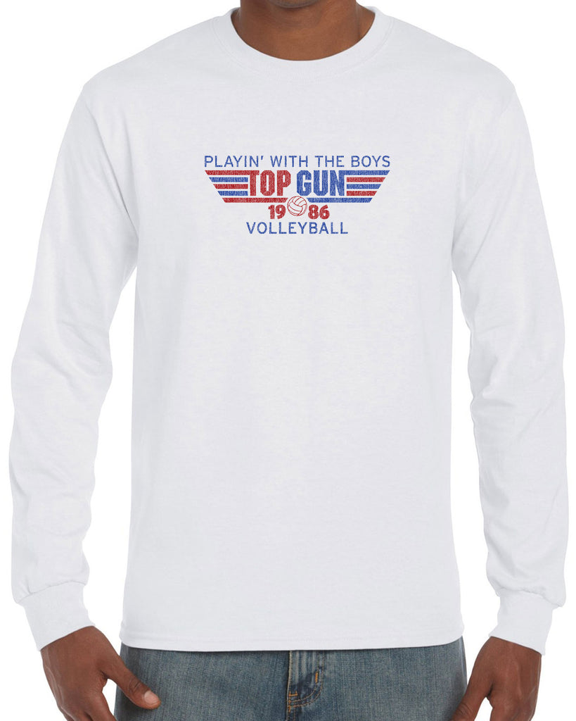 Top Gun Volleyball Long Sleeve Shirt Fighter Pilot 80s Movie Party Halloween Costume Vintage Retro