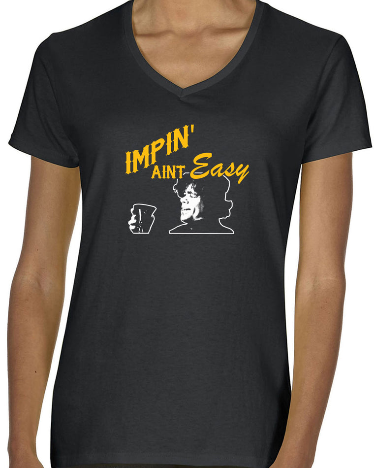 Women's Short Sleeve V-Neck T-Shirt - Impin Aint Easy