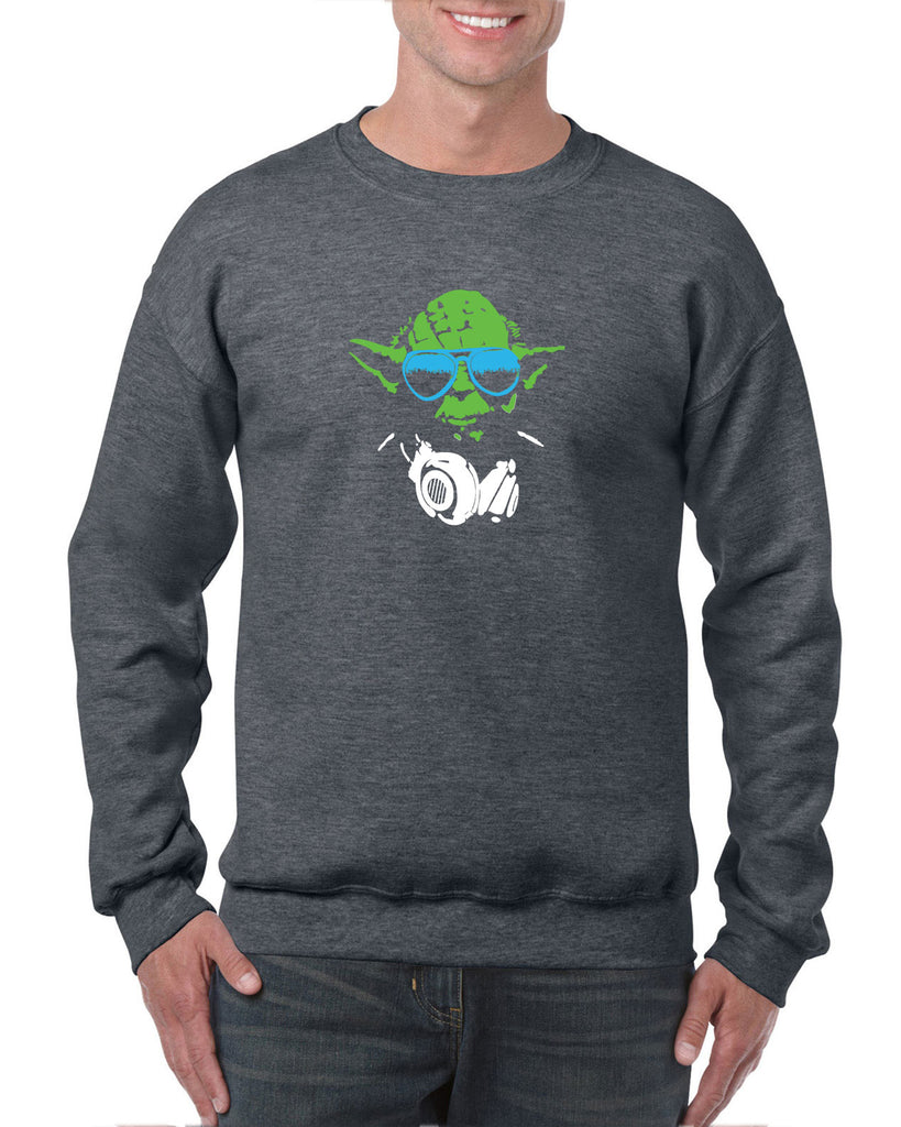DJ Yoda Crew Sweatshirt Jedi Light Saber Movie Star Geek Nerd Wars Vintage Retro