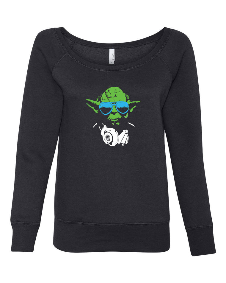 Women's Off the Shoulder Sweatshirt - DJ Yoda