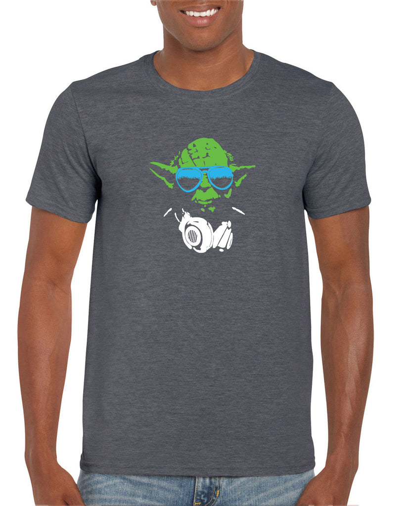 DJ Yoda Mens T-Shirt Jedi Light Saber Movie Star Geek Nerd Wars Vintage Retro