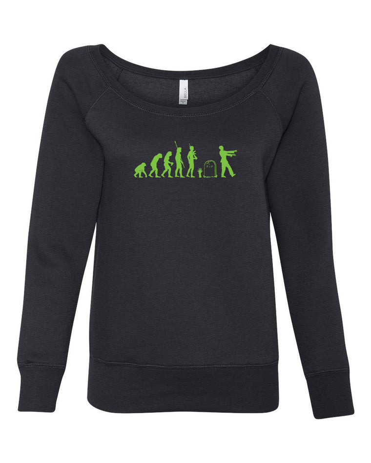 Women's Off the Shoulder Sweatshirt - Zombie Evolution