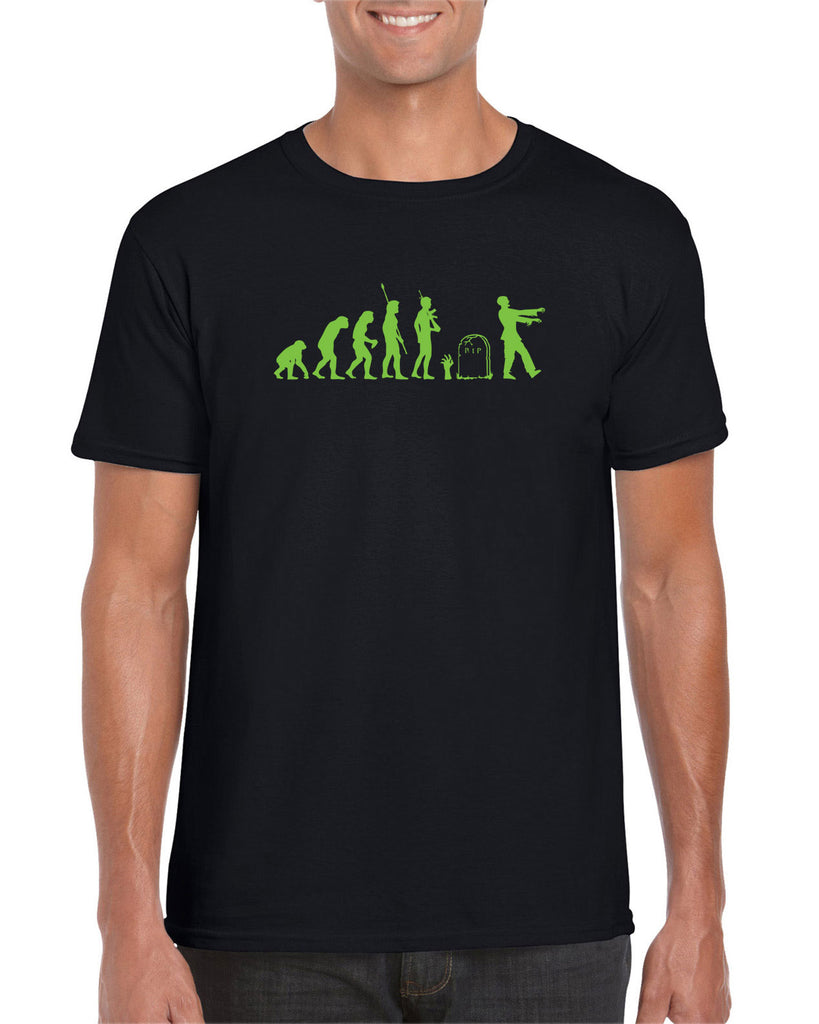 Zombie Evolution Mens T-Shirt Funny Dead Undead Walking Dead Scary Horror Halloween Costume