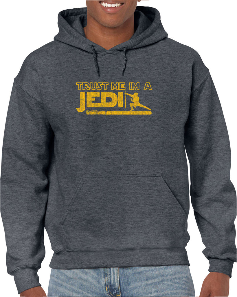 Trust Me Im A Jedi Hoodie Hooded Sweatshirt Funny Star Wars Geek Nerd Light Saber 80s Party Costume