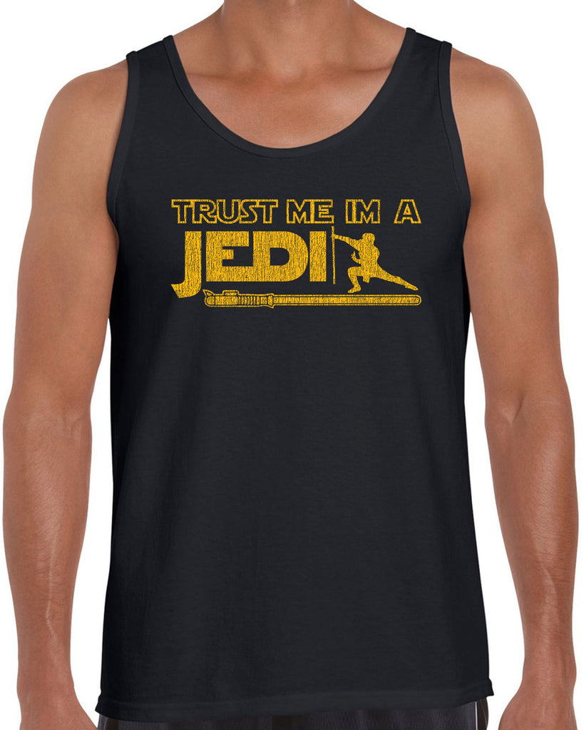 Trust Me Im A Jedi Tank Top Funny Star Wars Geek Nerd Light Saber 80s Party Costume