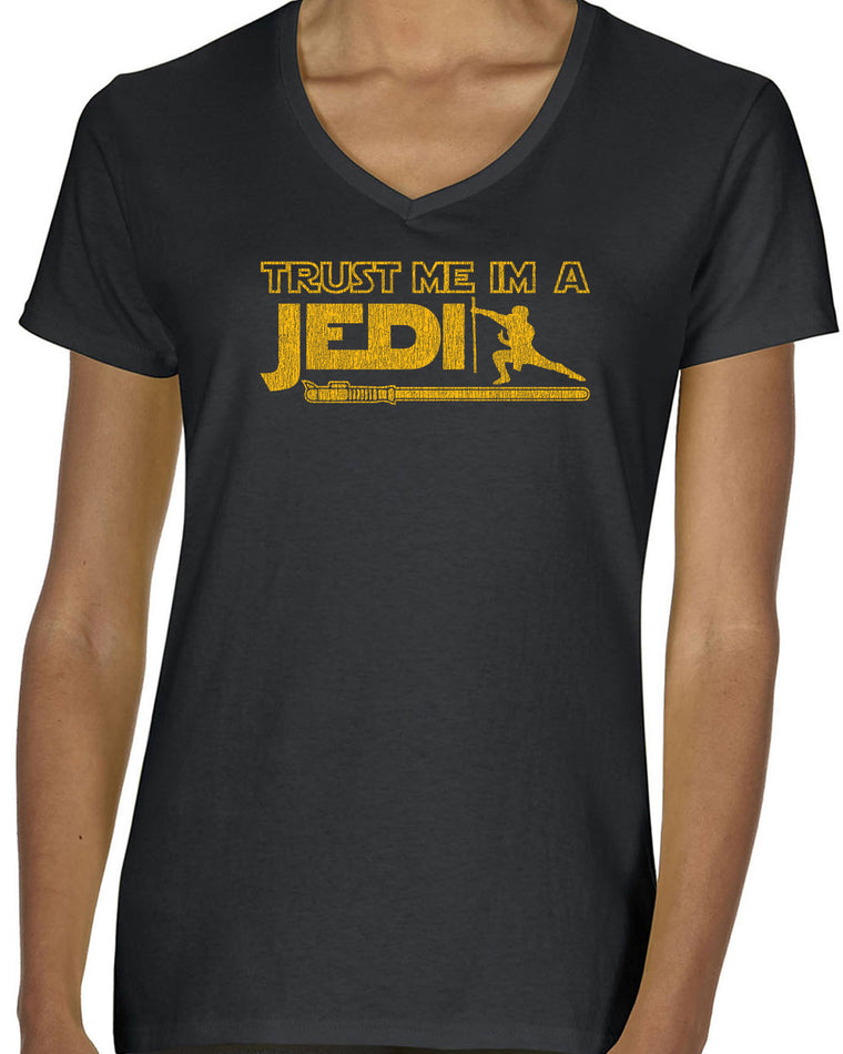 Women's Short Sleeve V-Neck T-Shirt - Trust Me I'm A Jedi