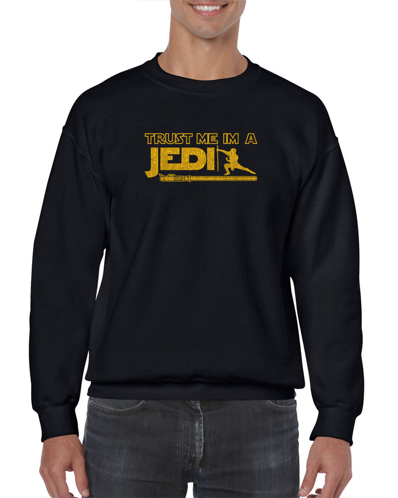 Trust Me Im A Jedi Crew Sweatshirt Funny Star Wars Geek Nerd Light Saber 80s Party Costume