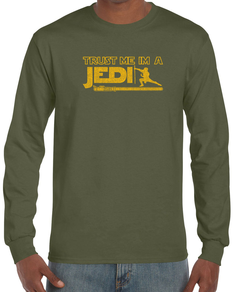 Trust Me Im A Jedi Long Sleeve Shirt Funny Star Wars Geek Nerd Light Saber 80s Party Costume