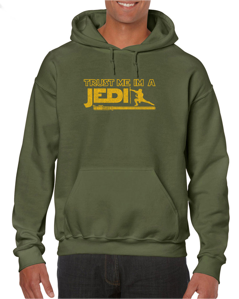 Trust Me Im A Jedi Hoodie Hooded Sweatshirt Funny Star Wars Geek Nerd Light Saber 80s Party Costume