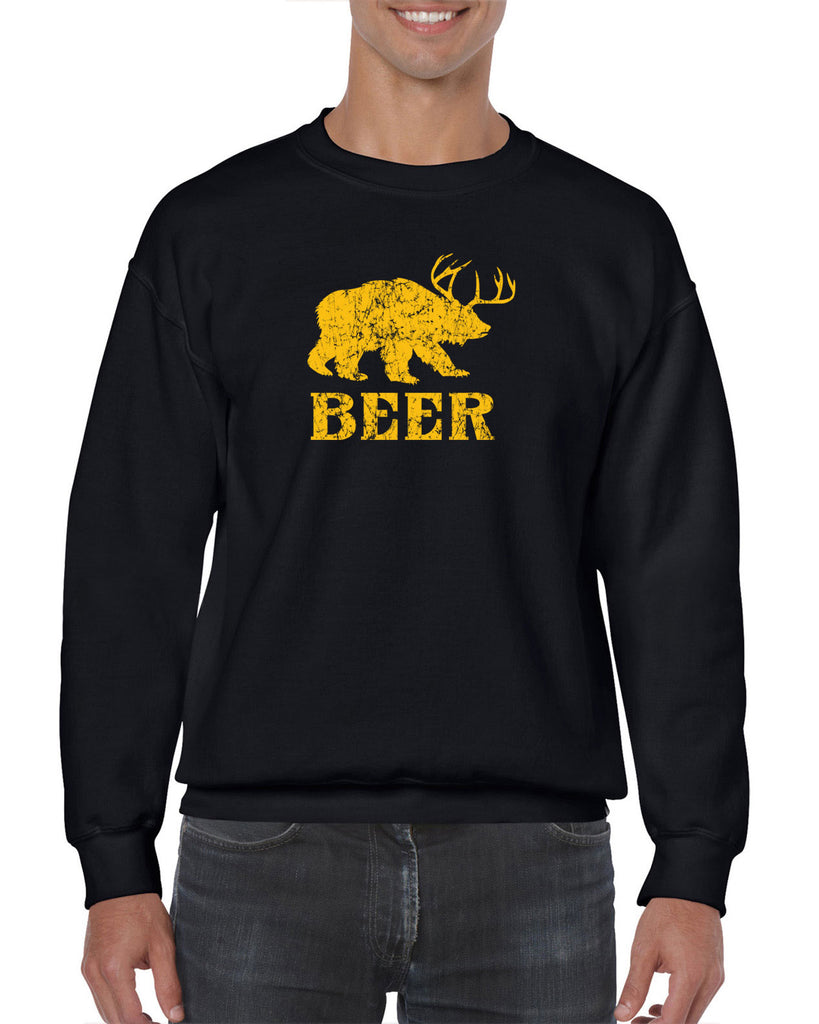 Beer Bear Deer Crew Sweatshirt Party Costume Rude Vulgar Drunk Drinking Game College
