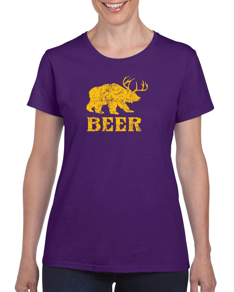 Women's Short Sleeve T-Shirt - Beer Deer Bear?