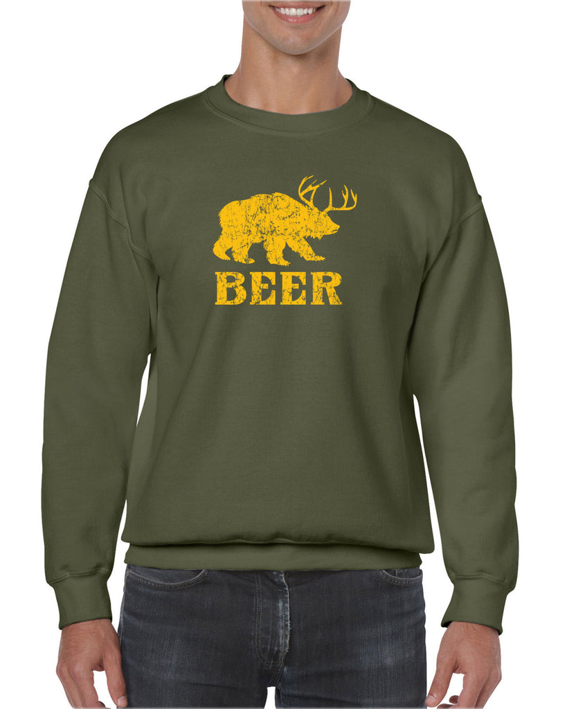 Beer Bear Deer Crew Sweatshirt Party Costume Rude Vulgar Drunk Drinking Game College